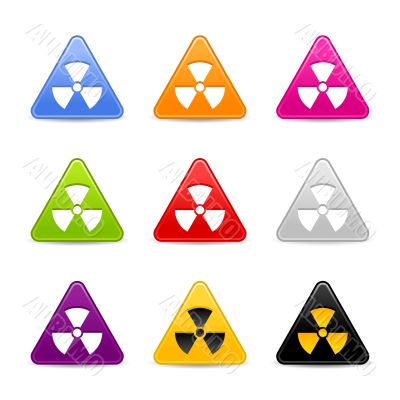 Multicolored signs of radiation Multicolored signs of radiation