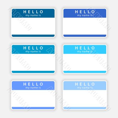 badges "Hello my name is..." badges "Hello my name is..."
