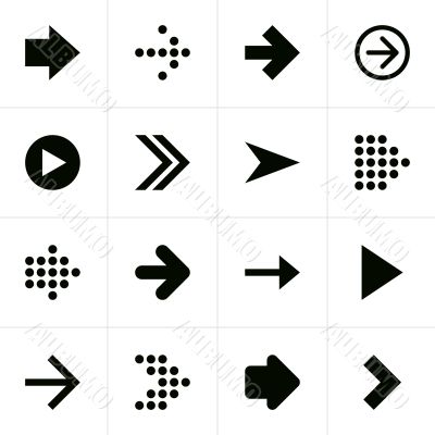 Black directional arrows