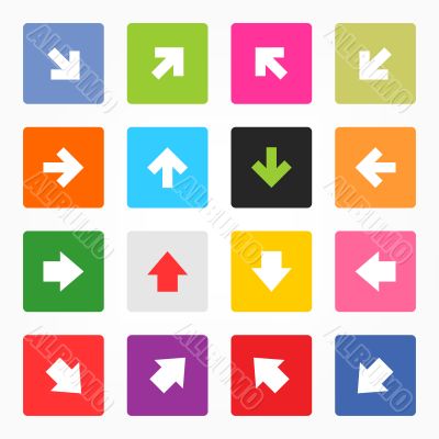 Multicolored directional arrows