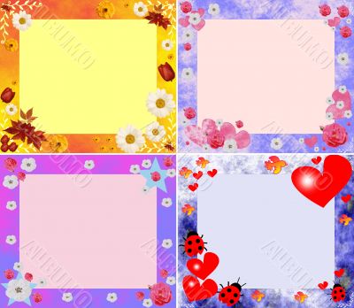collection of stylish beautiful scopes with  hearts and colors