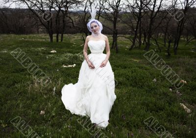 girl in a wedding dress