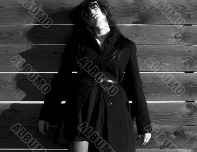 girl in a black coat