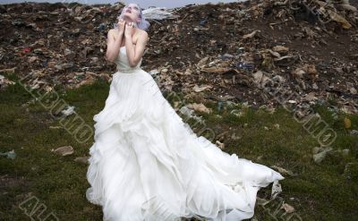 girl in a wedding dress