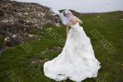 girl in a wedding dress