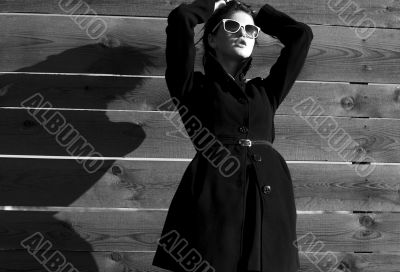 girl in a black coat