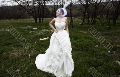 girl in a wedding dress