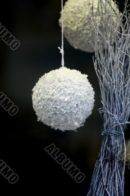 Christmas balls on a black background 