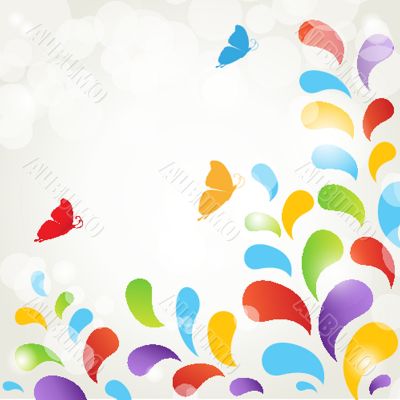 Floral card with butterfly