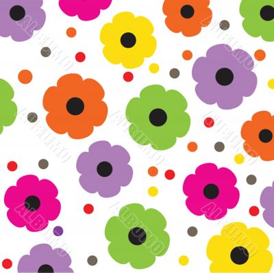 Floral seamless pattern in autumn colors