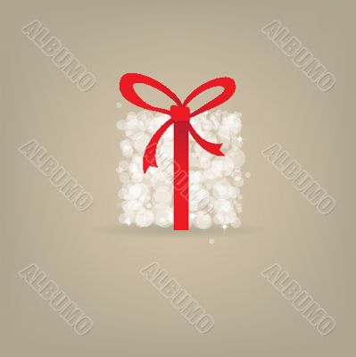 Greeting christmas card with present box