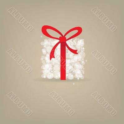 Greeting christmas card with present box Greeting christmas card with present box