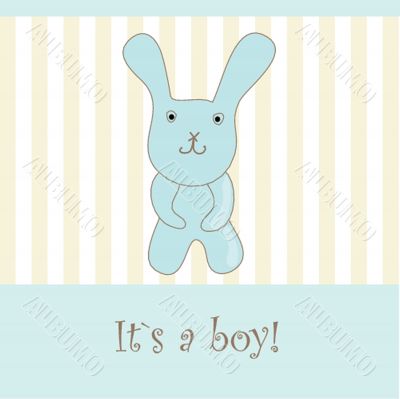 baby boy announcement card. vector illustration