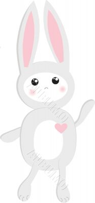 Abstract cartoon  easter card with cute bunny