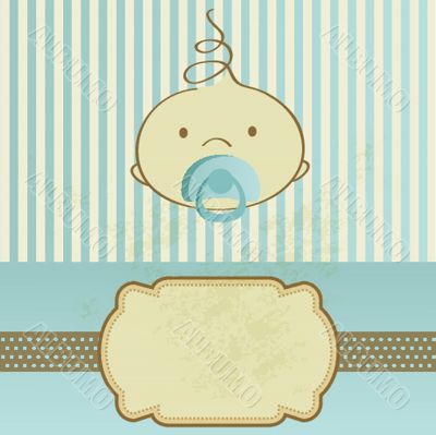 baby boy announcement card. vector illustration