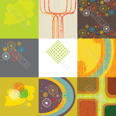 Set of 9 abstract grunge backgrounds