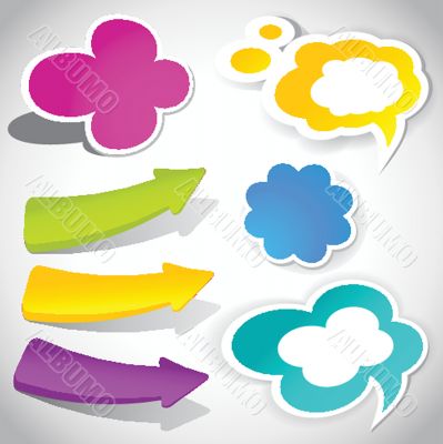 colorful vector speech bubbles and arrows for your text