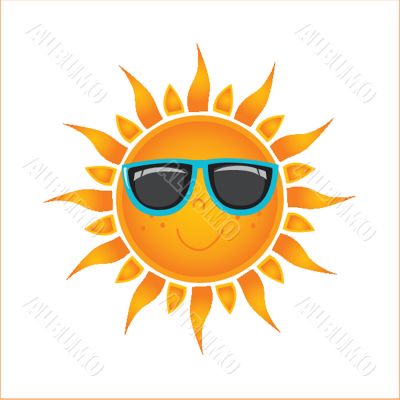 Sun over white - vector illustration