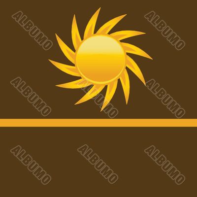 Sun over white - vector illustration