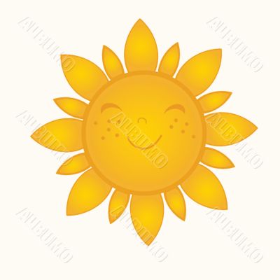 Sun over white - vector illustration