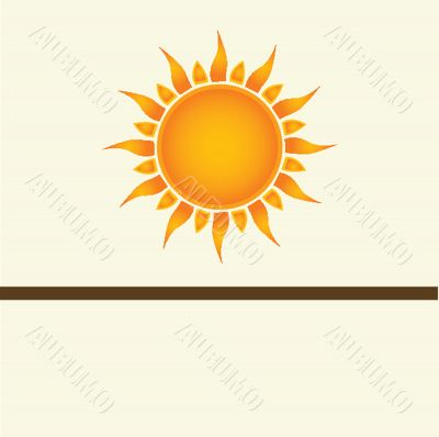 Sun over white - vector illustration