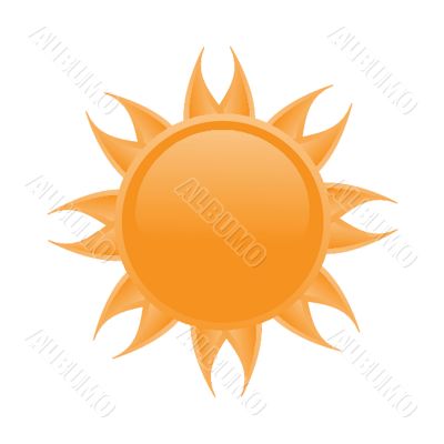 Sun over white - vector illustration