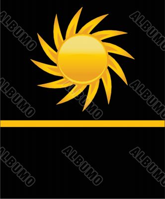 Sun over white - vector illustration