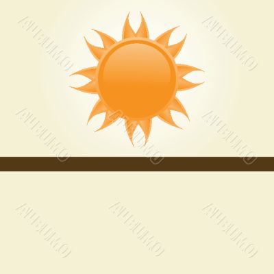 Sun over white - vector illustration