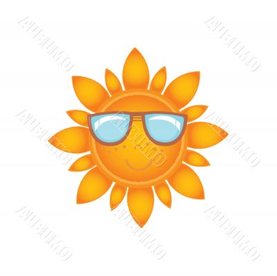 Sun over white - vector illustration