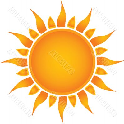 Sun over white - vector illustration