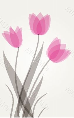Decorative background with Tulips flowers Decorative background with Tulips flowers