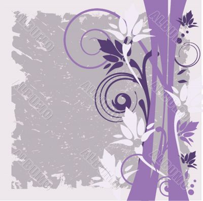 Bright greetings card with flowers and buttons