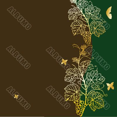 Vintage vector illustration with grape branch