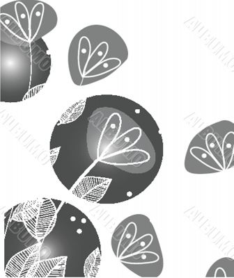Abstract background with grey flowers