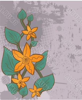 Abstract background with grey flowers