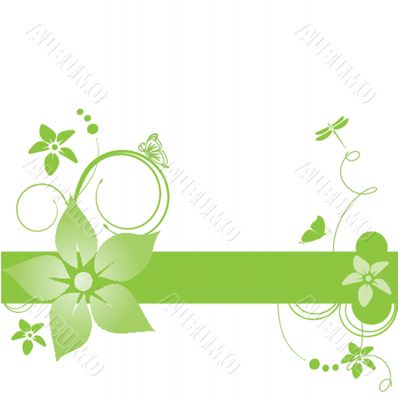 Abstract background with green flowers Abstract background with green flowers