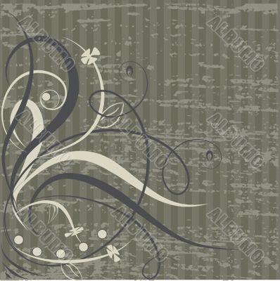 Abstract background with grey flowers