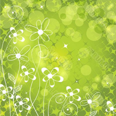 Abstract background with green flowers Abstract background with green flowers