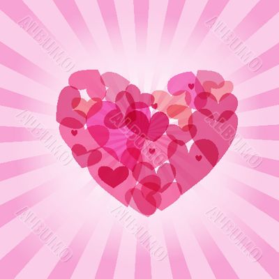 Cute vector background with vintage hearts Cute vector background with vintage hearts