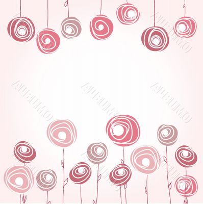 Retro card with vintage rose Retro card with vintage rose