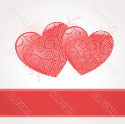 Valentines cards with two hearts and place for your text. Valentines cards with two hearts and place for your text.