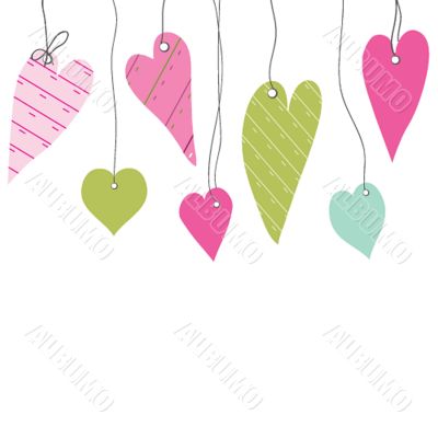 Cute vector background with vintage hearts Cute vector background with vintage hearts