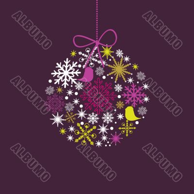 Christmas card with holiday elements.
