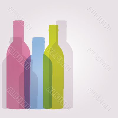 Abstract background with glass bottles Abstract background with glass bottles