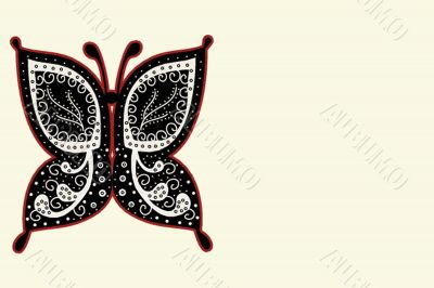 Various vector butterflies on  background