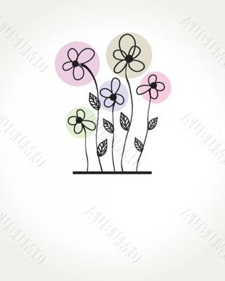 Vintage vector frame on floral background Vintage vector frame on floral background