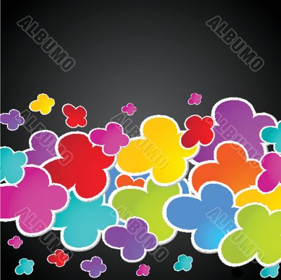 Vintage vector frame on floral background