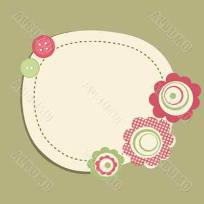 Vintage frame on polka dot background