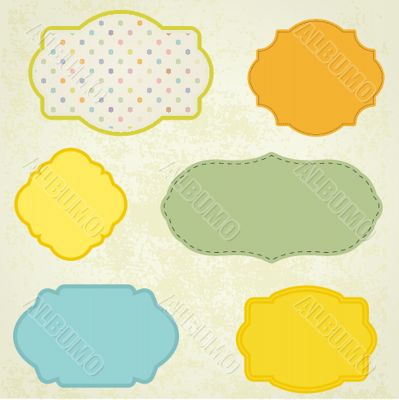 Vintage frame on polka dot background