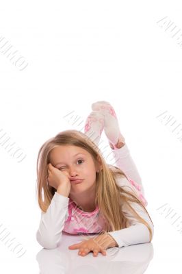 Little girl making faces Little girl making faces